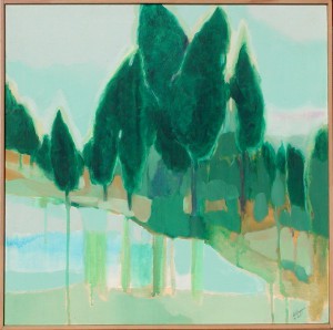 Green trees Abstract painting